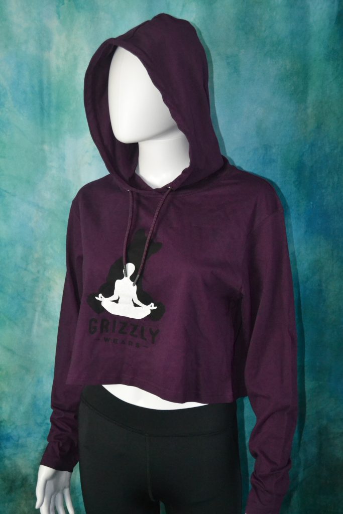 Yoga Bear Crop Hoodie